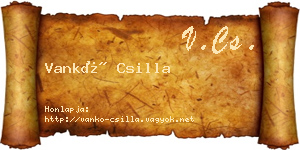 Vankó Csilla névjegykártya